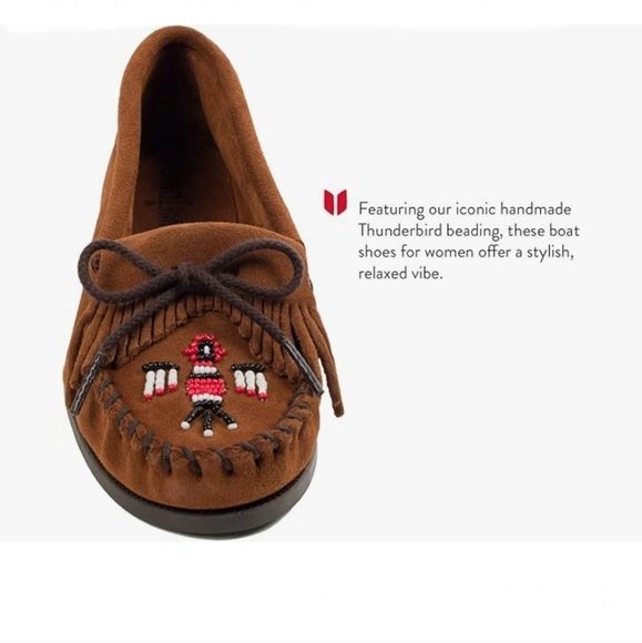 EUC Minnetonka Women's Thunderbird Moccasins, Brown Suede, Sz 6 - Picture 3 of 13